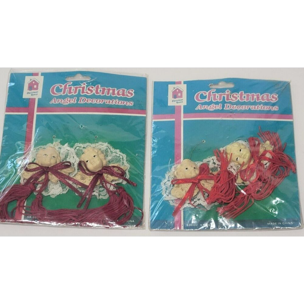 Vintage Christmas House Ornaments 539002 Christmas Angel Decorations 2 Packs NEW